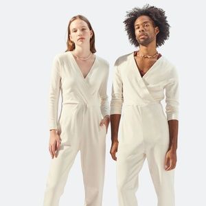 NWT FOR DAYS White Cross-Front Jumpsuit (XL)